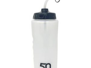 1 Liter Sports Water Bottle W/ Straw - Easy Squeeze + Built In Finger Grip - BPA Free Plastic - Use W/ Sport Helmet In Football & Hockey - Single & Multi-pack (Single)