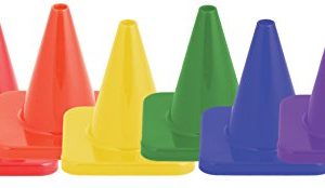 Champion Sports High Visibility Flexible Vinyl Cones - Single and Assorted Cone Sets in Multiple Heights and Colors