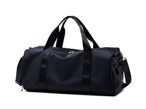 YUBEN Gym Bag Luggage Bag Travel Bag Adjustable and Detachable Shoulder Straps Wet and Dry Separation Polyester Material Multi-Pocket Design Size 16.53 * 8.26 * 9.05inch Weight 1.168Ib (Black)