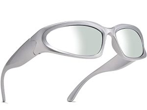 AIEYEZO Wrap Around Sports Sunglasses for Men Women Fashion Oval Thick Frame Sun Glasses Stylish Sport Wrap Shades