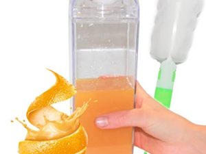 Ganaric Milk Carton Water Bottle kawaii organizer Clear Square plastic acrylic reusable jug bulk container box travel outdoor crystal sports cup juice gym cute 17OZ (0