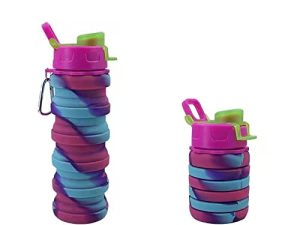 WATMHHJQ Silicone Collapsible Water Bottles