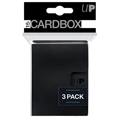 Ultra PRO - Card Protector PRO 15+ Card Box 3ct (Black) - Protect Your Valuable Sports Cards Ultra PRO - Card Protector PRO 15+ Card Box 3ct (Black) - Protect Your Valuable Sports Cards