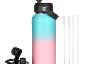 NONJISPT 32 oz Water Bottle With Straw