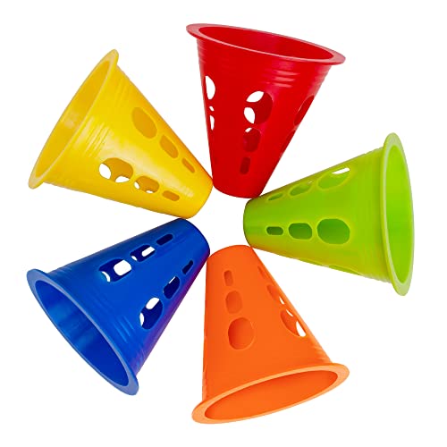 Famgee 3 Inch Plastic Windproof Slalom Cones Inline Roller Skating Cones Pile Cup Roadblocks Traffic Road Cones Set with Holes for Skate Practice Sport Training Famgee 3 Inch Plastic Windproof Slalom Cones Inline Roller Skating Cones Pile Cup Roadblocks Traffic Road Cones Set with Holes for Skate Practice Sport Training