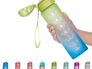 NOOFORMER 24oz / 32oz / 50oz Motivational Water Bottle with Time Marker & Straw- Water Tracker Bottle Leakproof BPA Free for Fitness Sports Outdoors and Office