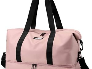 SunForMorning Gym Bag Sports Travel Duffel Bag Weekender Overnight Bag with Shoes Compartment for Travel