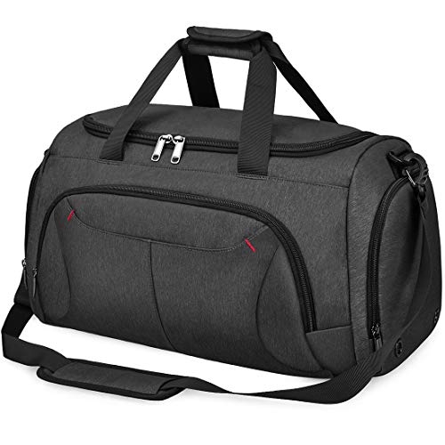 Gym Duffle Bag Waterproof Large Sports Bags Travel Duffel Bags with Shoes Compartment Weekender Overnight Bag Men Women 40L Black Gym Duffle Bag Waterproof Large Sports Bags Travel Duffel Bags with Shoes Compartment Weekender Overnight Bag Men Women 40L Black