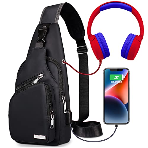 Sling Bag Crossbody Backpack for Women Men Chest Bag Hiking Bag with USB Charging Port for Camping Biking Travel Cycling Sling Bag Crossbody Backpack for Women Men Chest Bag Hiking Bag with USB Charging Port for Camping Biking Travel Cycling