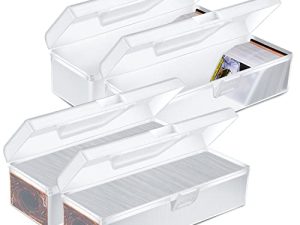 Vicenpal Trading Card Storage Box Organizer Fit 1200 Plus Cards Plastic Deck Card Storage Box Hard Playing Card Case with MTG Trading Card Games Baseball Football Card Collector TCG (4 Pieces)