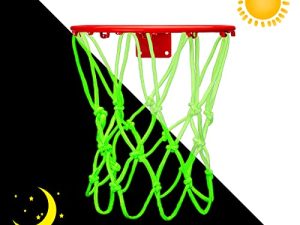 Nightlight Mini Basketball Net Basketball Hoop Net 8 Loop Replacement Portable Nylon Glow in The Dark Basket Ball Net for Children Outdoor Sun Powered Hoop Sports Gifts 8-10.25 Inch Rims