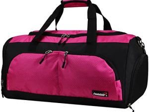 foolsGold Large Sports Holdall Duffel Bag in Black/Pink