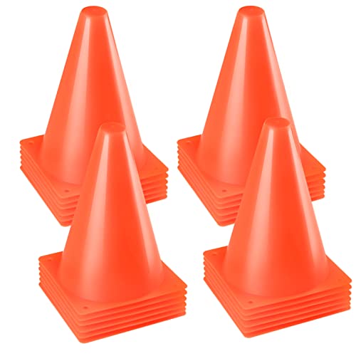 Ptaedex 7 Inch Orange Cones Soccer Cones Agility Field Marker Cone for Sports Training Ptaedex 7 Inch Orange Cones Soccer Cones Agility Field Marker Cone for Sports Training