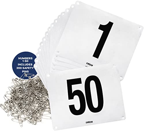 Clinch Star Running Bib Large Numbers with Safety Pins for Marathon Races and Events - Tyvek Tearproof and Waterproof 6 X 7.5 Inches Clinch Star Running Bib Large Numbers with Safety Pins for Marathon Races and Events - Tyvek Tearproof and Waterproof 6 X 7.5 Inches