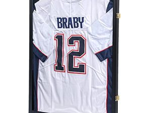 KCRasan Jersey Display Frame Case - Large Lockable Frames Shadow Box with UV Protection for Baseball Basketball Football Soccer Hockey Sport Shirt Matte Black Finish