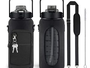 futaiphy 64oz Half Gallon Water Bottle With Sleeve