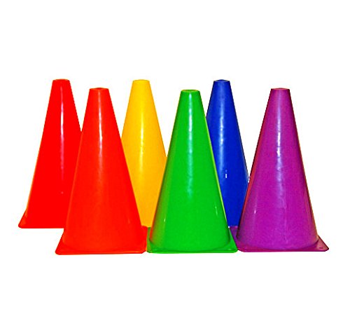 Playscene Training Cones - Set of 6 Multicolored 9" INCH Highly Durable Vinyl Cones (Multicolored Cones) Playscene Training Cones - Set of 6 Multicolored 9" INCH Highly Durable Vinyl Cones (Multicolored Cones)