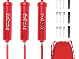 GoSports Sports Ball Pump 3 Pack with Needles & Storage Bag