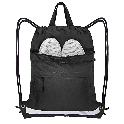 BeeGreen Drawstring Backpack Bag Sport Gym Sackpack with Inner and Side Zipper Pocket XLarge Cinch Backpack for Women Men BeeGreen Drawstring Backpack Bag Sport Gym Sackpack with Inner and Side Zipper Pocket XLarge Cinch Backpack for Women Men