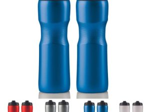 Sports Squeeze Water Bottle with One-Way Valve - Two Pack - Set of 2 Leak Proof Squirt Waterbottles - 28 Ounces - Perfect for Bike - Made in USA (Blue)