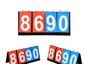 erduoduo Scoreboard,Volleyball Basketball Table Tennis Sports Score Flip Scoreboard(4-Digital)