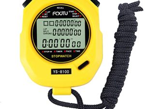 FCXJTU Stopwatch 10/100 Lap Split Memory Digital Stopwatch Timer Calendar Alarm