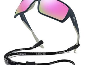 Bevi Sports Sunglasses Polarized Lens/TR 90 Frame with Spring Hinges Glasses For Men Women Cycling Running Baseball