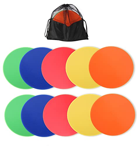WUSHUANG 10 Inch Poly Vinyl Spot Markers- Non Slip Rubber Agility Markers Flat Field Cones Floor Dots-for Exercise Drills WUSHUANG 10 Inch Poly Vinyl Spot Markers- Non Slip Rubber Agility Markers Flat Field Cones Floor Dots-for Exercise Drills