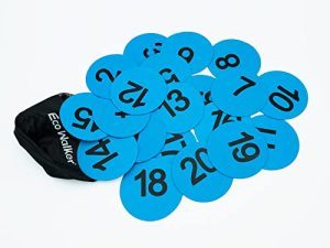 Eco Walker 4inch Mini Floor Spot Markers for Classroom Preschool and Kindergarten (Set of 20pcs) (Blue number 1-20)
