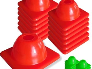 Versatyle KamelKone Flexible Heavy Duty Agility Training & Motorcycle Cones for Sports & Kids | Set of 12 Green/Orange Cones