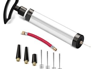 Upgraded Aluminium Alloy Ball Pump Portable Effective Sport Air Pump Inflator with Needles