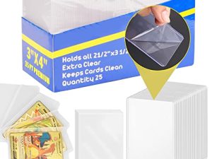 200 Pcs Card Sleeves with Plastic Protection Film Topload Hard Card Holder Penny Soft Card Protectors Bundle Holder for Baseball Card