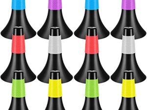 12 Pack Agility Training Sport Cones 9 Inch Flexible Marker Cones with Carry Bag Soccer Basketball Training Cones Plastic Agility Sport Cones for Indoor Outdoor Speed Grab Drills and Training