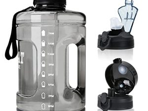 Towspat Large 1 Gallon Motivational Water Bottle with Times to Drink
