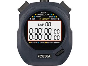 LEAP Stopwatch Professional Timer 3 RAW 10/30/100 Lap Split Memory with Digital Extra Large Screen for Stopwatches Sports Game Timer Count up Down Water Resistant