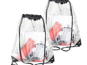 2 Pieces Clear Drawstring Bags