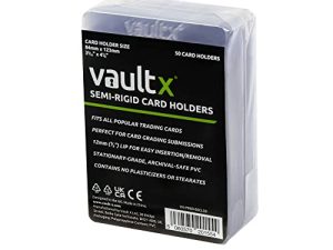 Vault X Wide-Fit Semi-Rigid Card Holders for Trading Cards & Sports Card Grading submissions (50 Pack)