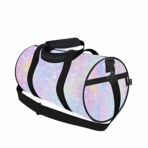 AOYEGO Pink Glitter Sports Duffle Bag Bright Pastel Sparkling Star Dust Defocused Men Women Weekender Bag For Traveling Tote Gym Bag Shoulder Overnight Bag AOYEGO Pink Glitter Sports Duffle Bag Bright Pastel Sparkling Star Dust Defocused Men Women Weekender Bag For Traveling Tote Gym Bag Shoulder Overnight Bag