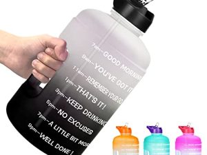 BuildLife 1 Gallon Water Bottle with Straw & Motivational Time Marker BPA Free Leakproof Sports Water Jug Ensure Drink Enough Water Throughout The Day