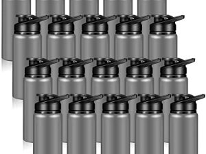 20 Pack Aluminum Water Bottles 20 Oz Metal Sports Bottles with Snap Lids Portable Bike Water Bottle Reusable Travel Bottles with Handle Bulk Pack for Gym Hiking Sports Camping Fishing