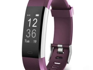 OCTANDRA Active VeryFitPro Fitness Tracker HR Heart Rate Sleep Monitor Step Counter IP67 Waterproof Activity Tracker Smart Band Pedometer Running Smart Watch for Men & Women (ID115Plus HR) (Purple)