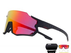 HTTOAR Polarized Sports Sunglasses Cycling Glasses With 3Interchangeable Lenes Suitable for all Kinds of Outdoor Sports