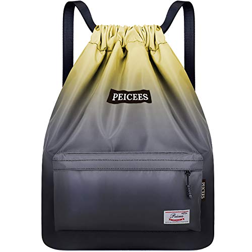 Peicees Waterproof Drawstring Sport Bag Lightweight Sackpack Backpack for Men and Women Peicees Waterproof Drawstring Sport Bag Lightweight Sackpack Backpack for Men and Women