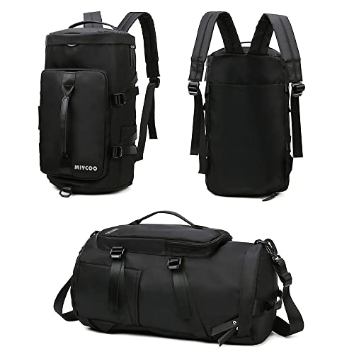 Gym Bag for Men and Women Sports Duffle bag Travel Backpack Weekender Overnight Bag with Shoes Compartment Black - MIYCOO Gym Bag for Men and Women Sports Duffle bag Travel Backpack Weekender Overnight Bag with Shoes Compartment Black - MIYCOO