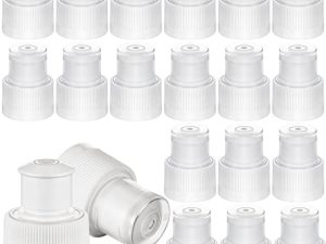 Maitys 20 Pieces Push Pull Replacement Caps 28mm Reusable Sport Bottle Lid Plastic Bottle Caps Safe Twisted Soda Water Bottle Compatible with 28mm Smartwater Bottles