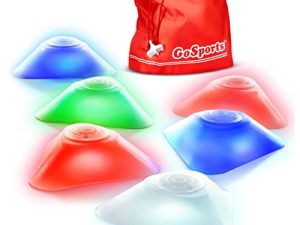GoSports Modern Light Up Cones - Cycle Between 4 LED Colors for Sports