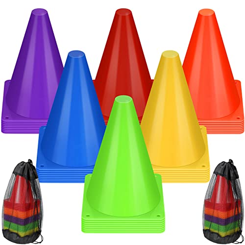 Leelosp 48 Pack 7 Inch Plastic Traffic Cones Agility Field Marker Soccer Cones Safety Cones Sports Cones Training Cones for Skating Basketball Football Practice Drills Themed Party Decorations Leelosp 48 Pack 7 Inch Plastic Traffic Cones Agility Field Marker Soccer Cones Safety Cones Sports Cones Training Cones for Skating Basketball Football Practice Drills Themed Party Decorations