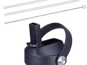 SENDESTAR Straw Lid for Hydro Flask Wide Mouth Sports Water Bottle with 2 Straws and 1 Brush