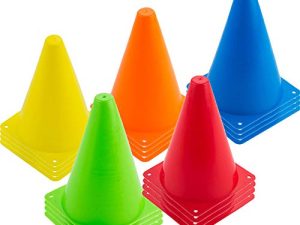 Baaxxango 20 PCS 7 inch Plastic Agility Cones for Kids-Mini Traffic Safety Cones-Construction Agility Cones for Party
