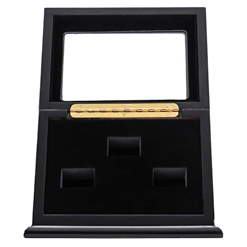 WISHDIAM Championship Ring Display Case Sports Ring Storage Box Wooden Black WISHDIAM Championship Ring Display Case Sports Ring Storage Box Wooden Black